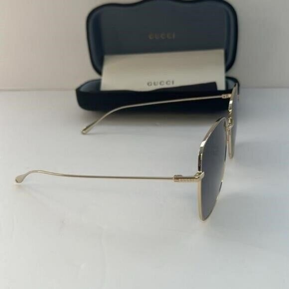 💯 - New Authentic GUCCI GG1031S-001 59 Sunglass Woman Metal Gold-Gold-Grey - Picture 2 of 14